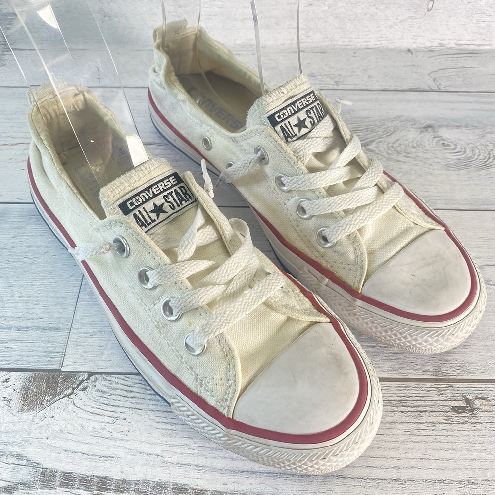 Converse Sneakers Womens 7 White Canvas Shoreline Stretch Chuck Taylor All Star